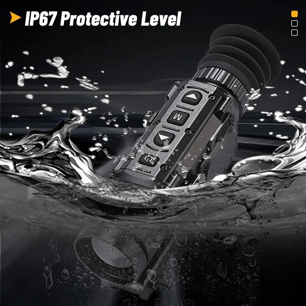 AH35/50L Thermal Imaging Sight Scope IP67 Waterproof Laser Ranging Pseudo-Color Heat Monocular Camcorder Hunting Aiming Thermographic